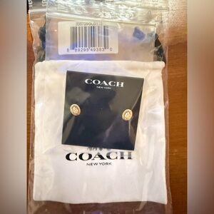 Coach Gold-Tone Oval Earrings